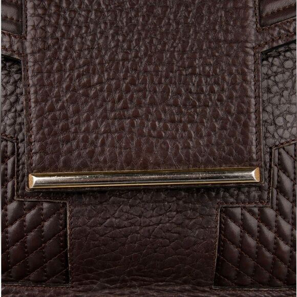 Reece Hudson Grained Brown Leather Shoulder Bag - Picture 5 of 6